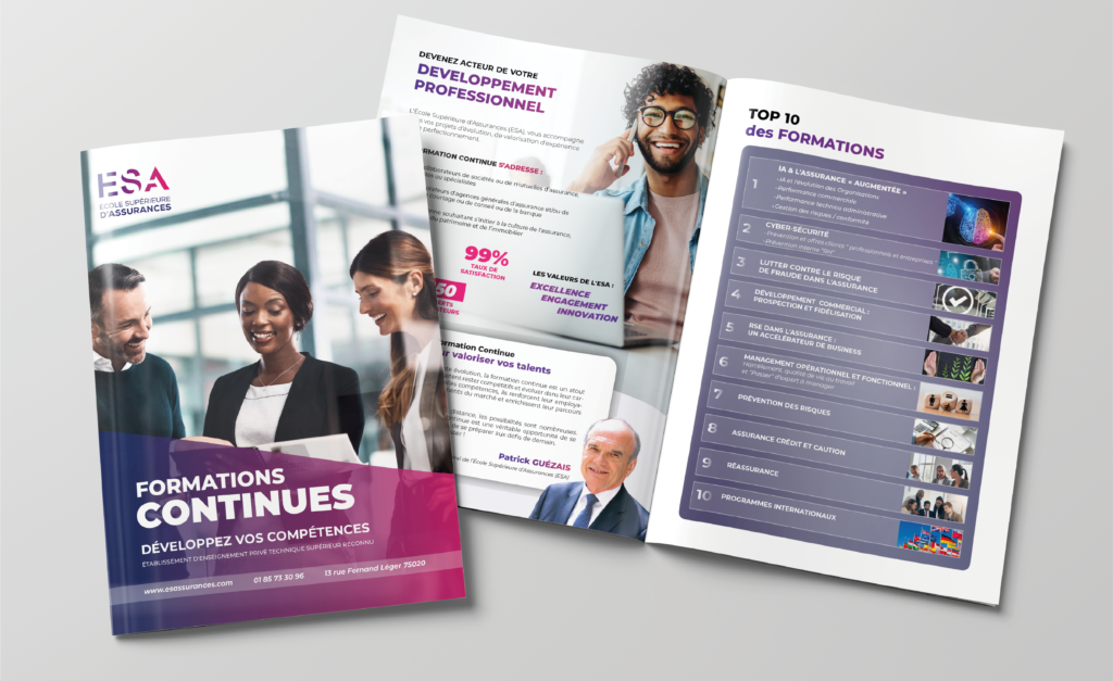 Brochures ESA conçues par Kevin Tony