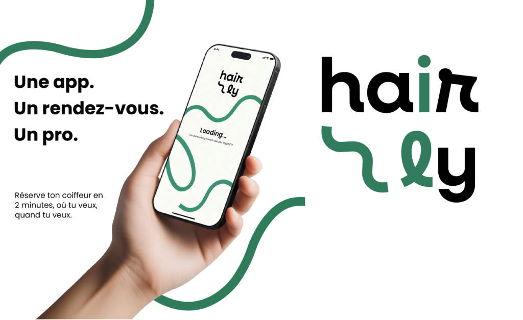 Interface de l'application de réservation Hairly par Kevin Tony